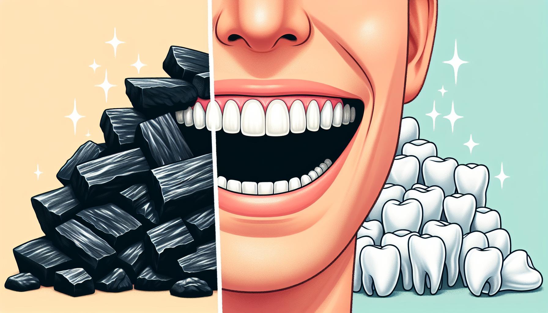 Černé uhlí a bělení zubů
